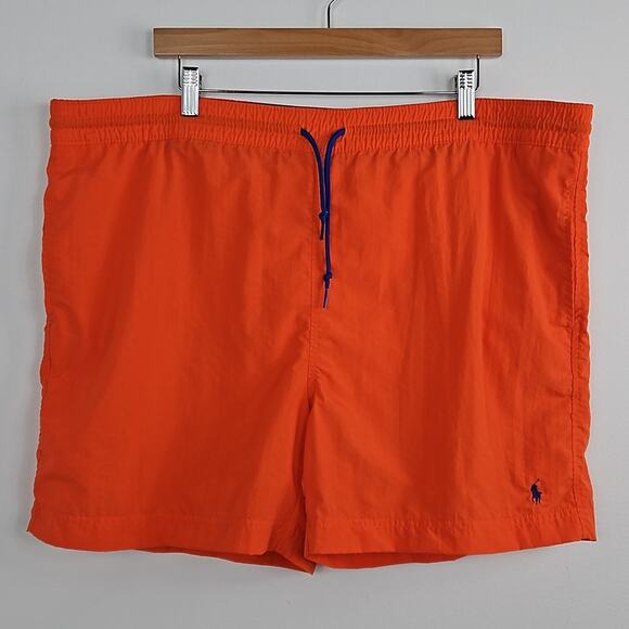 Polo Ralph Lauren Vintage 5" Swim Trunk in Orange and Blue FLAWS | Men's XL - Picture 1 of 15